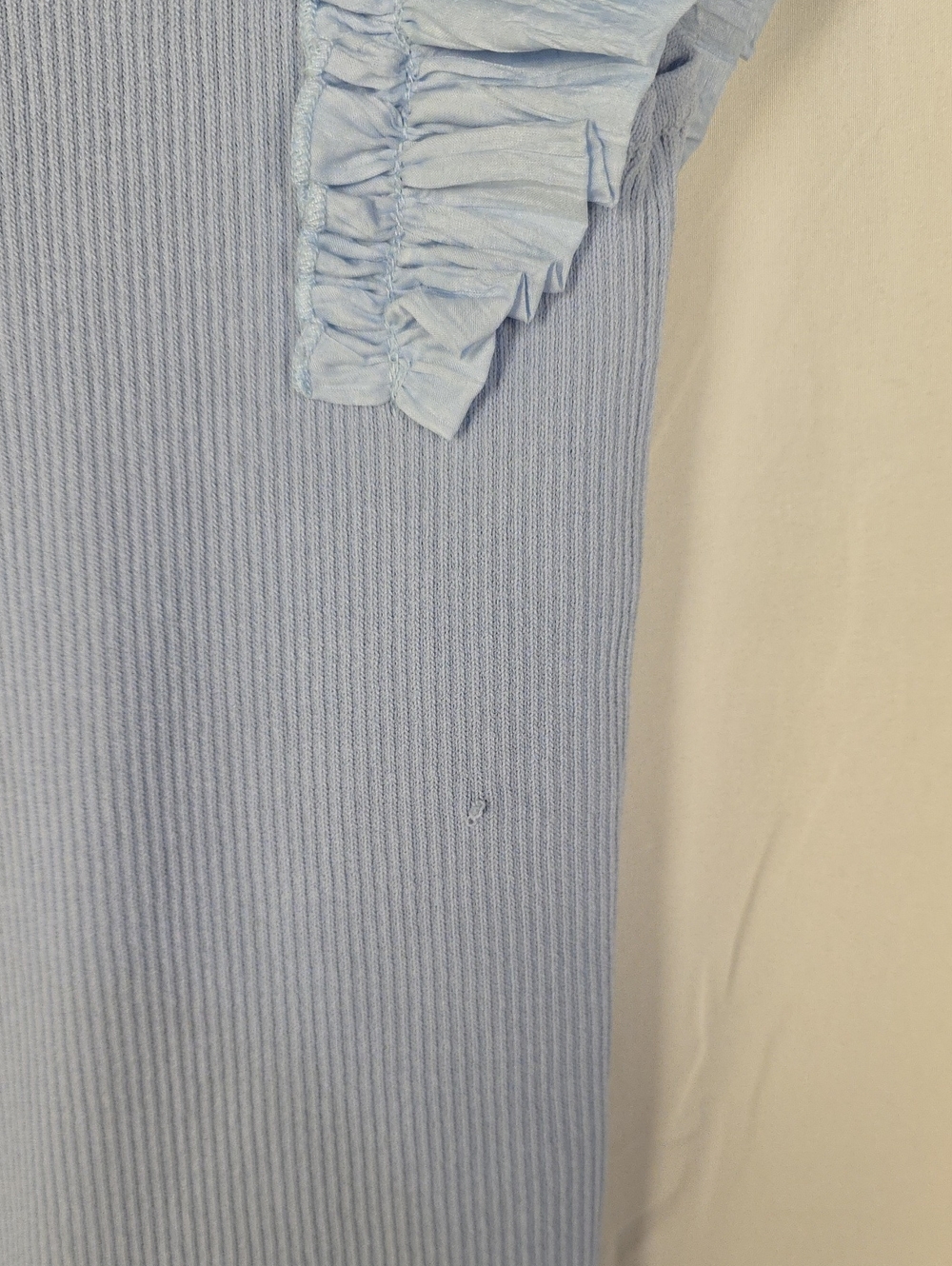 INDUSTRY Light Blue Ruffle Sleeve Ribbed Tank - Picture 4 of 6